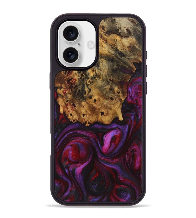 iPhone 16 Plus Wood+Resin Phone Case - Miranda (Red, 720166)