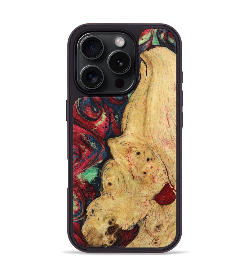 iPhone 16 Pro Wood+Resin Phone Case - Earl (Red, 720169)