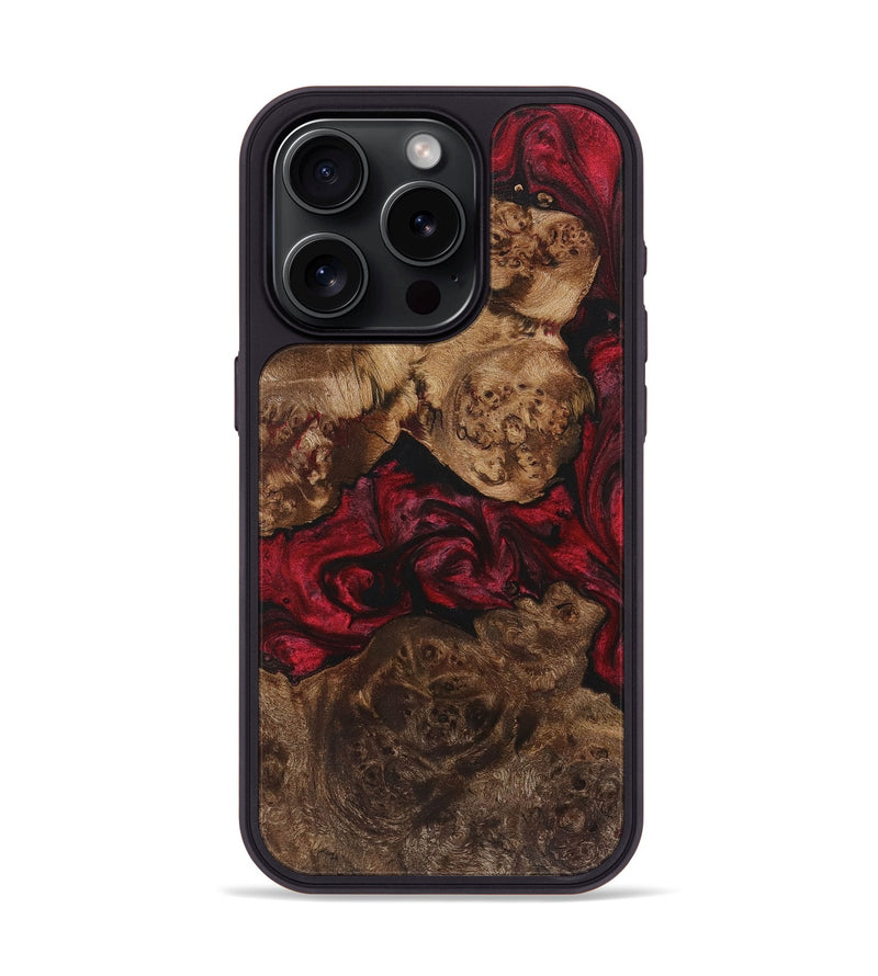 iPhone 15 Pro Wood+Resin Phone Case - Leonel (Red, 720171)