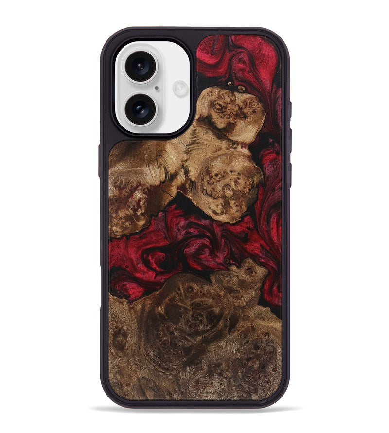 iPhone 16 Plus Wood+Resin Phone Case - Leonel (Red, 720171)