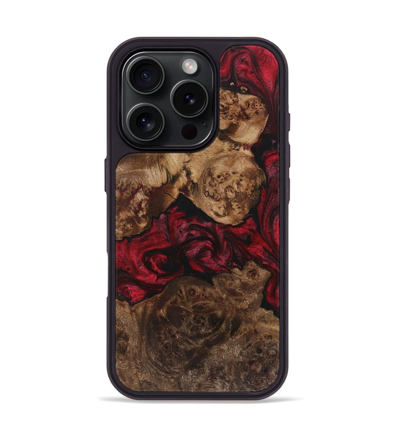 iPhone 16 Pro Wood+Resin Phone Case - Leonel (Red, 720171)