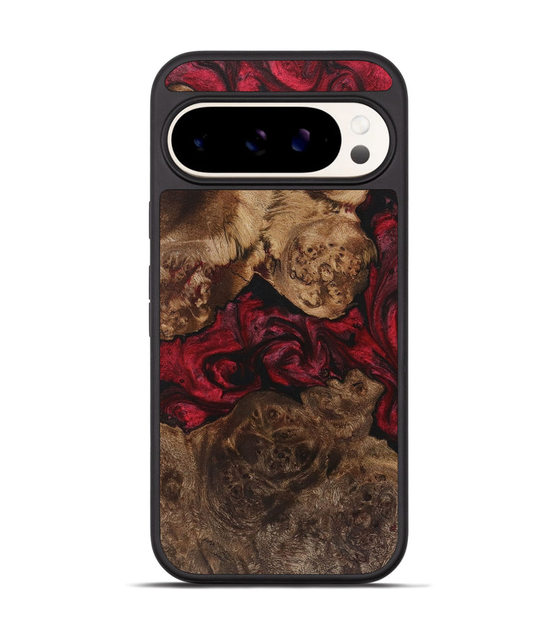 Pixel 9 Wood+Resin Phone Case - Leonel (Red, 720171)