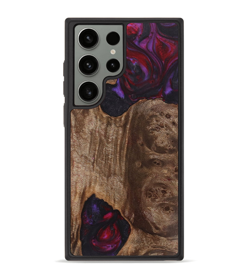 Galaxy S23 Ultra Wood+Resin Phone Case - Bruce (Red, 720172)