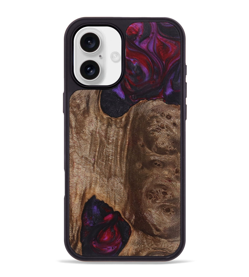 iPhone 16 Plus Wood+Resin Phone Case - Bruce (Red, 720172)