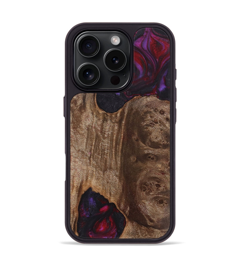 iPhone 16 Pro Wood+Resin Phone Case - Bruce (Red, 720172)