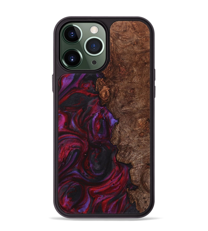 iPhone 13 Pro Max Wood+Resin Phone Case - Kehlani (Red, 720173)