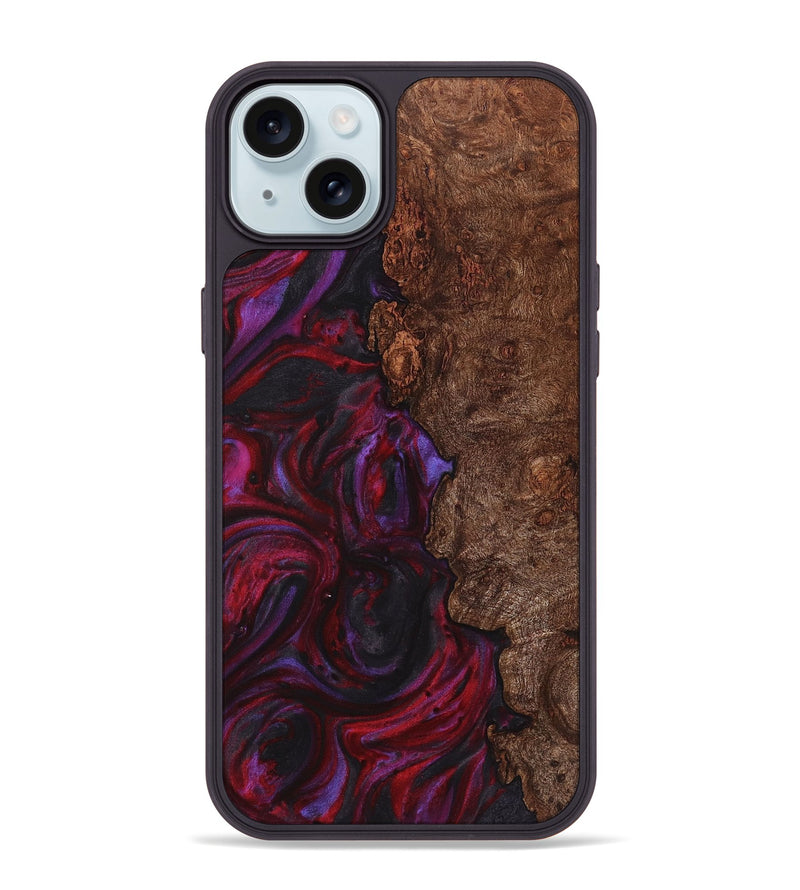 iPhone 15 Plus Wood+Resin Phone Case - Kehlani (Red, 720173)