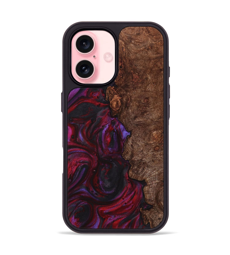 iPhone 16 Wood+Resin Phone Case - Kehlani (Red, 720173)