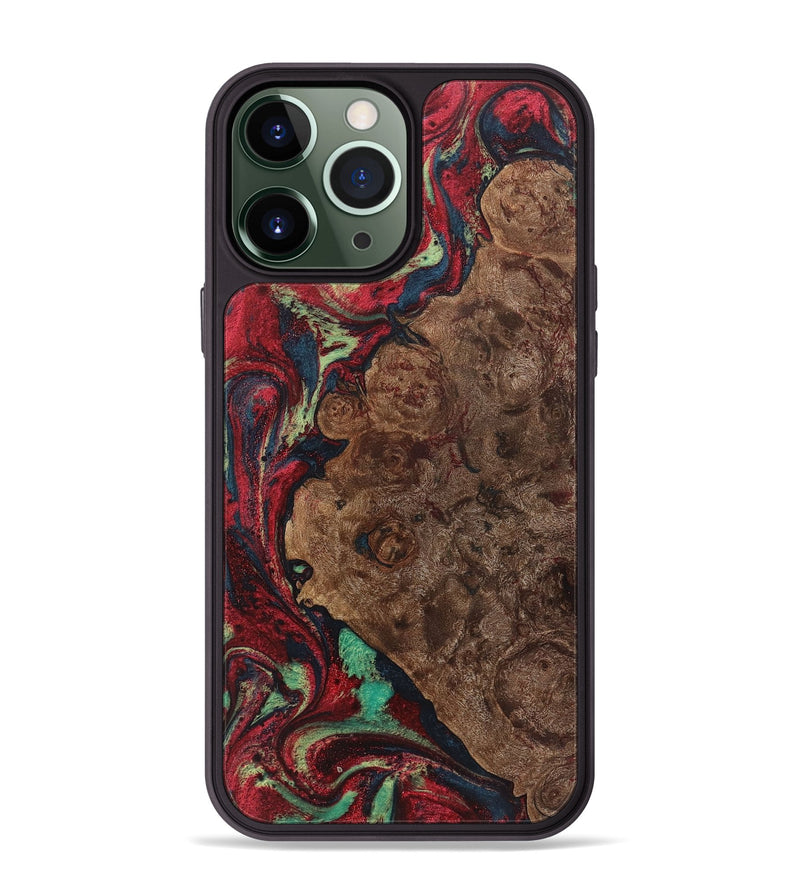 iPhone 13 Pro Max Wood+Resin Phone Case - Carroll (Red, 720174)