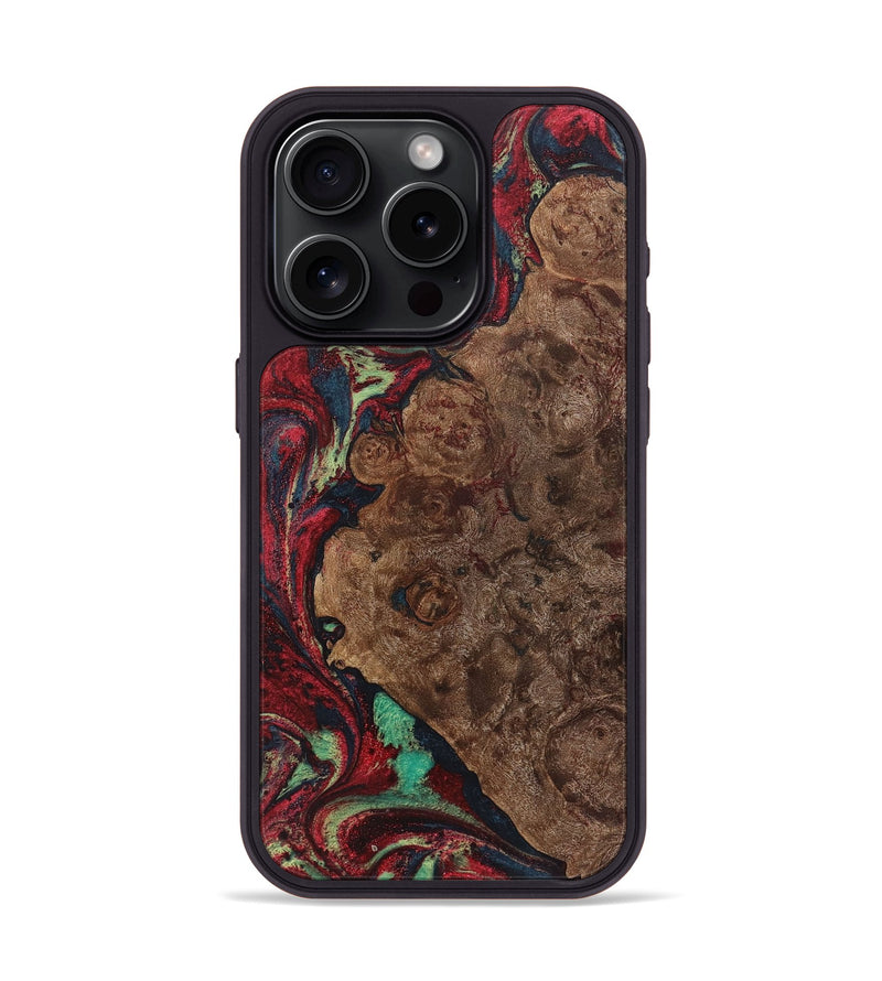 iPhone 15 Pro Wood+Resin Phone Case - Carroll (Red, 720174)