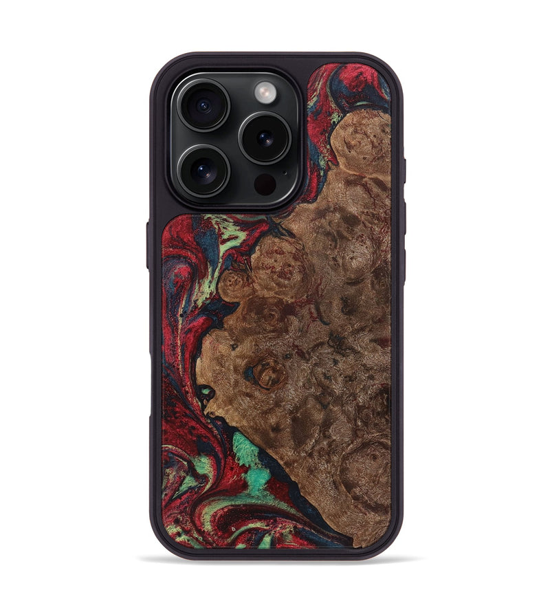 iPhone 16 Pro Wood+Resin Phone Case - Carroll (Red, 720174)