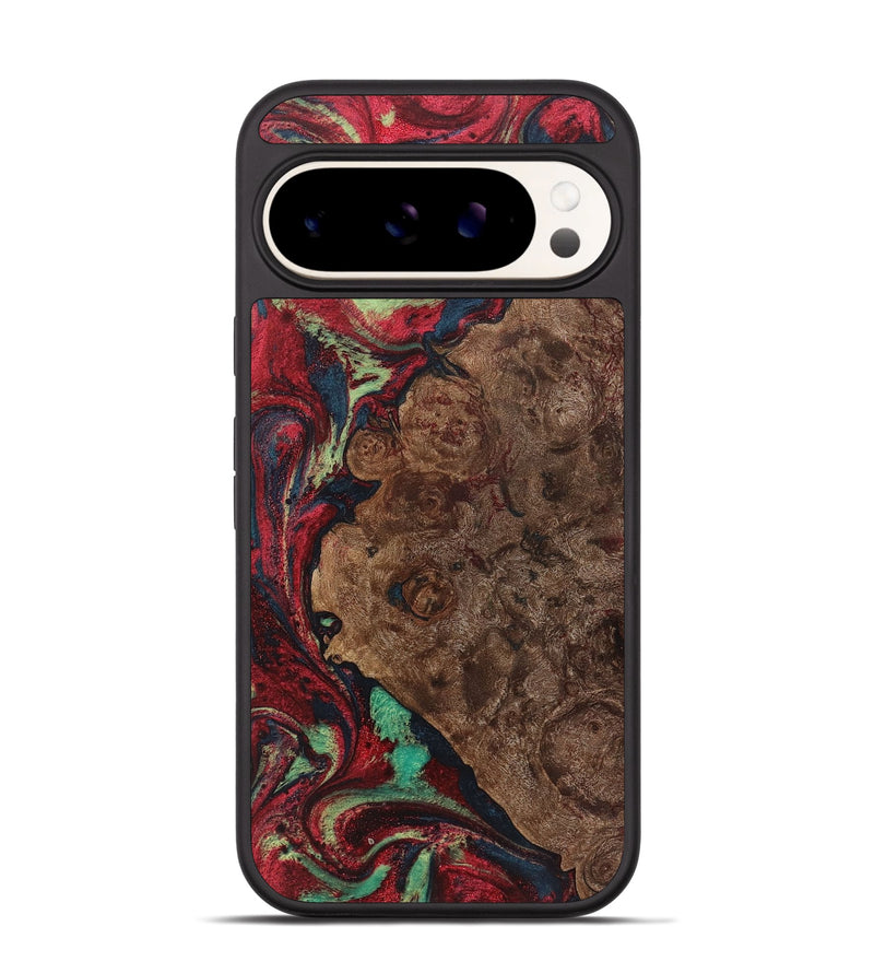 Pixel 9 Wood+Resin Phone Case - Carroll (Red, 720174)