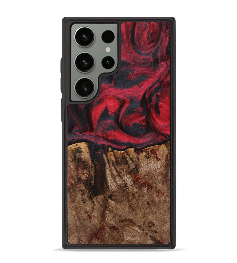 Galaxy S23 Ultra Wood+Resin Phone Case - Dan (Red, 720179)