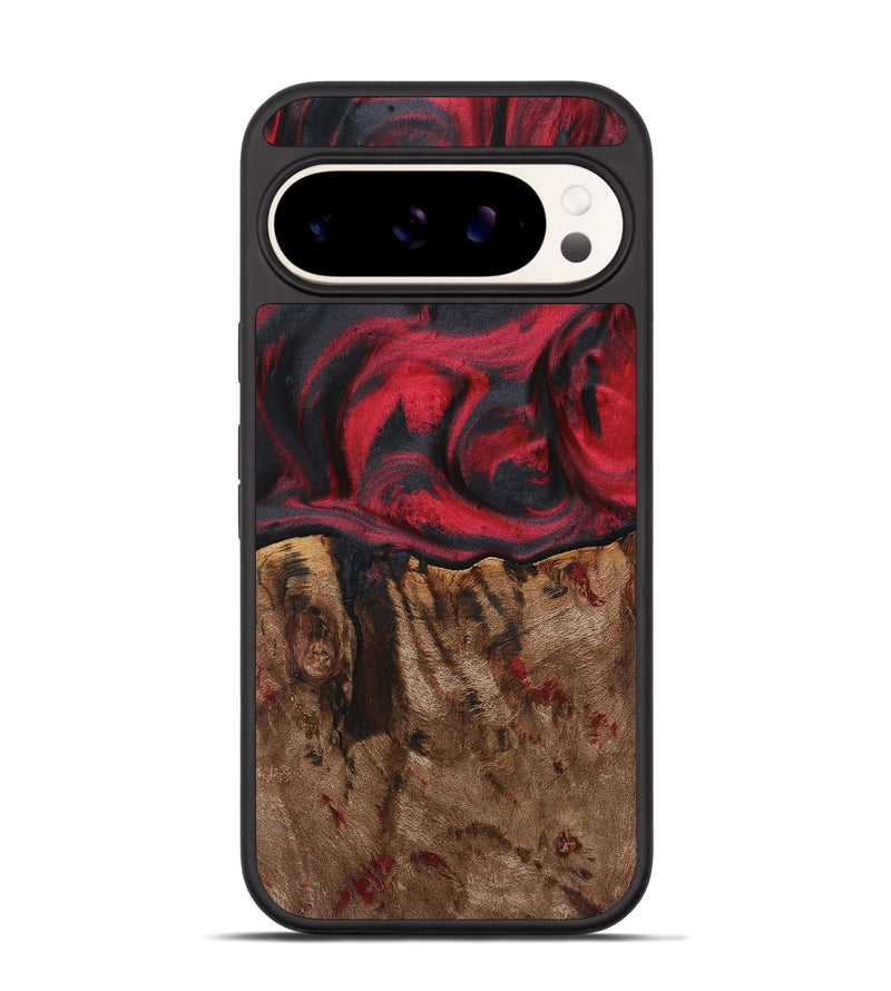 Pixel 9 Wood+Resin Phone Case - Dan (Red, 720179)