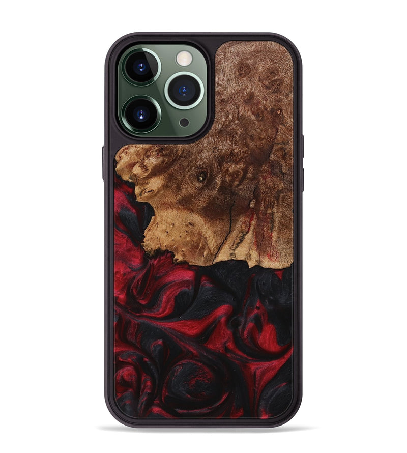 iPhone 13 Pro Max Wood+Resin Phone Case - Ashleigh (Red, 720181)