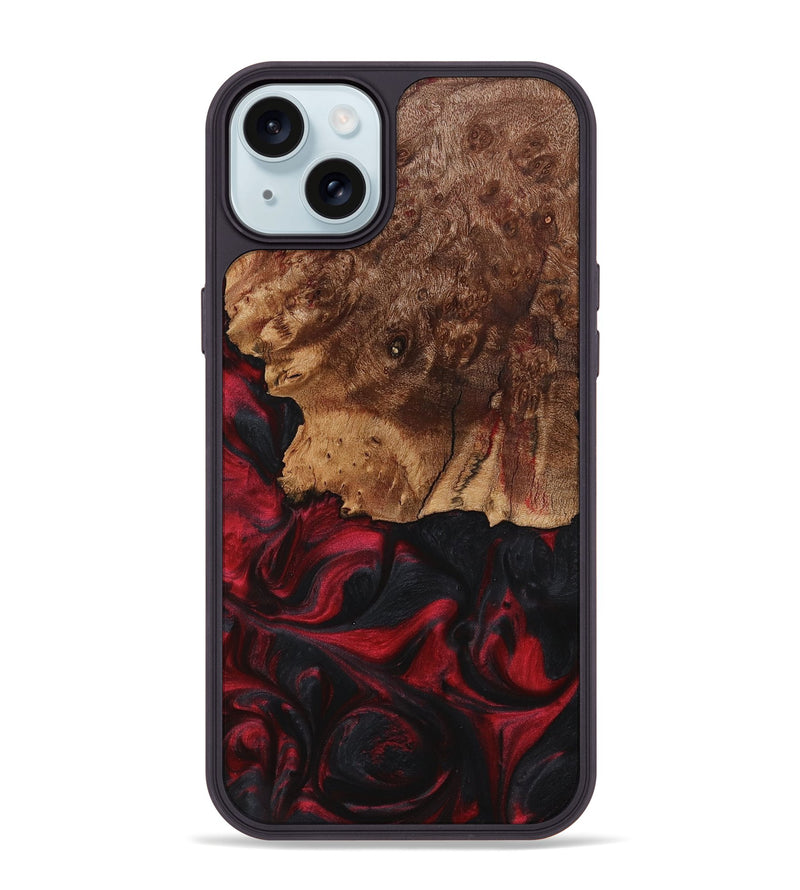 iPhone 15 Plus Wood+Resin Phone Case - Ashleigh (Red, 720181)