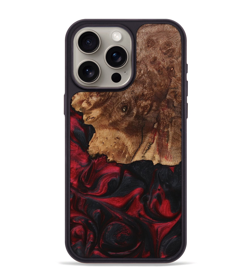 iPhone 15 Pro Max Wood+Resin Phone Case - Ashleigh (Red, 720181)