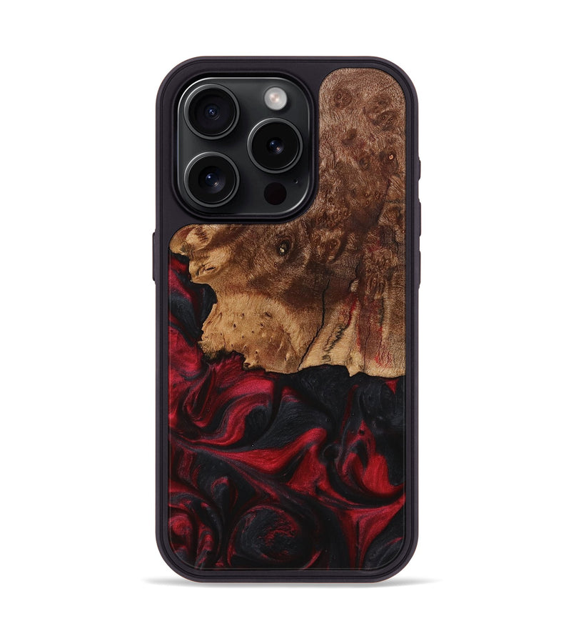 iPhone 15 Pro Wood+Resin Phone Case - Ashleigh (Red, 720181)