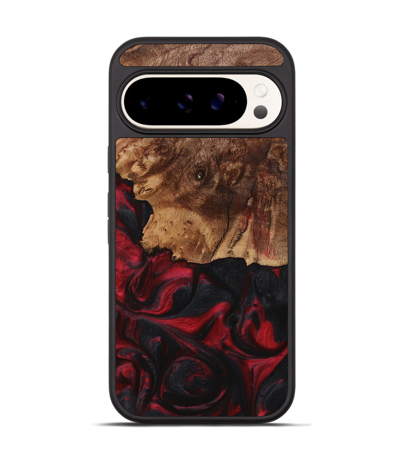 Pixel 9 Wood+Resin Phone Case - Ashleigh (Red, 720181)