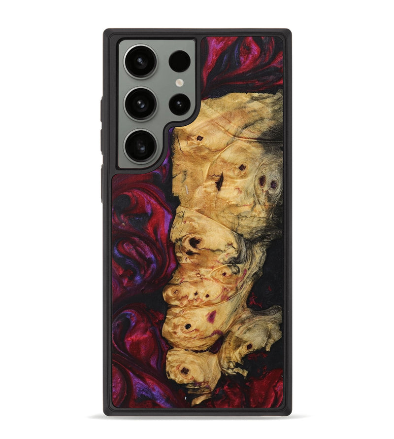 Galaxy S23 Ultra Wood+Resin Phone Case - Beth (Red, 720185)