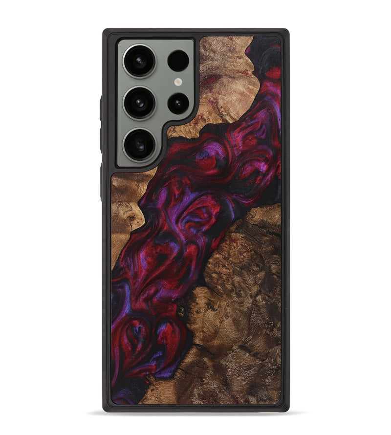 Galaxy S23 Ultra Wood+Resin Phone Case - Janelle (Red, 720186)