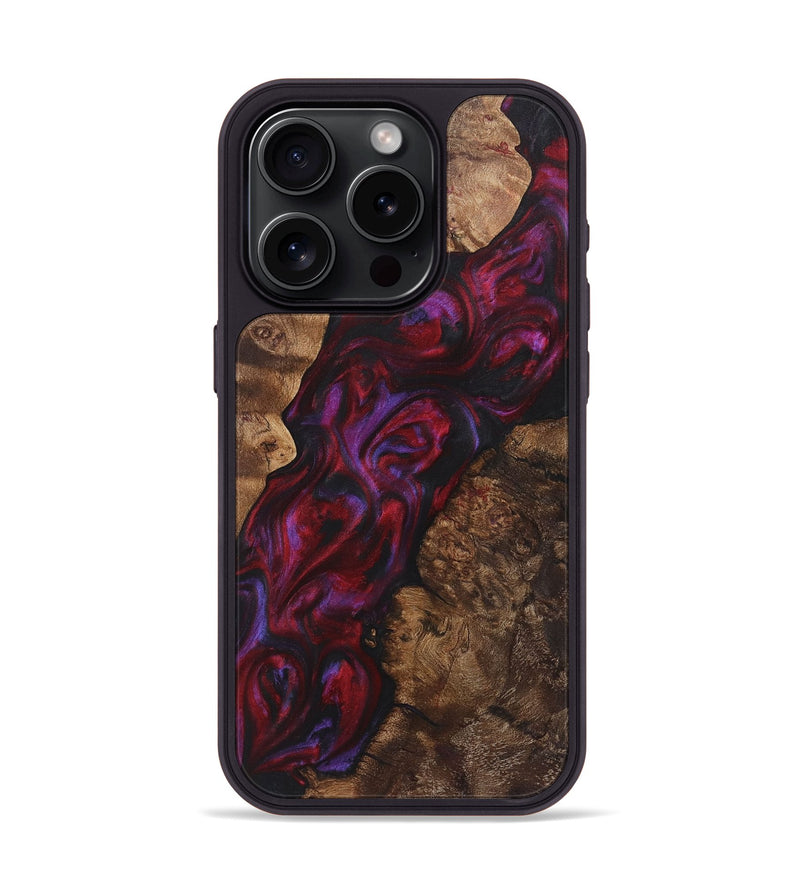 iPhone 15 Pro Wood+Resin Phone Case - Janelle (Red, 720186)