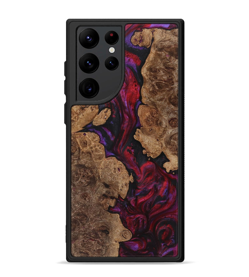 Galaxy S22 Ultra Wood+Resin Phone Case - Andrew (Red, 720187)