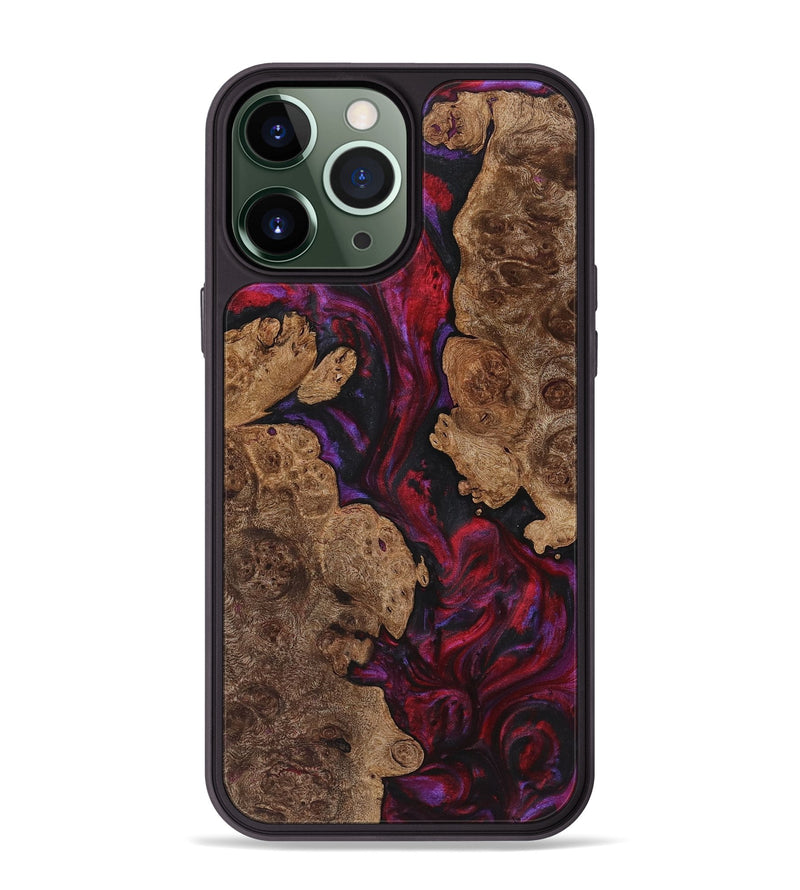 iPhone 13 Pro Max Wood+Resin Phone Case - Andrew (Red, 720187)