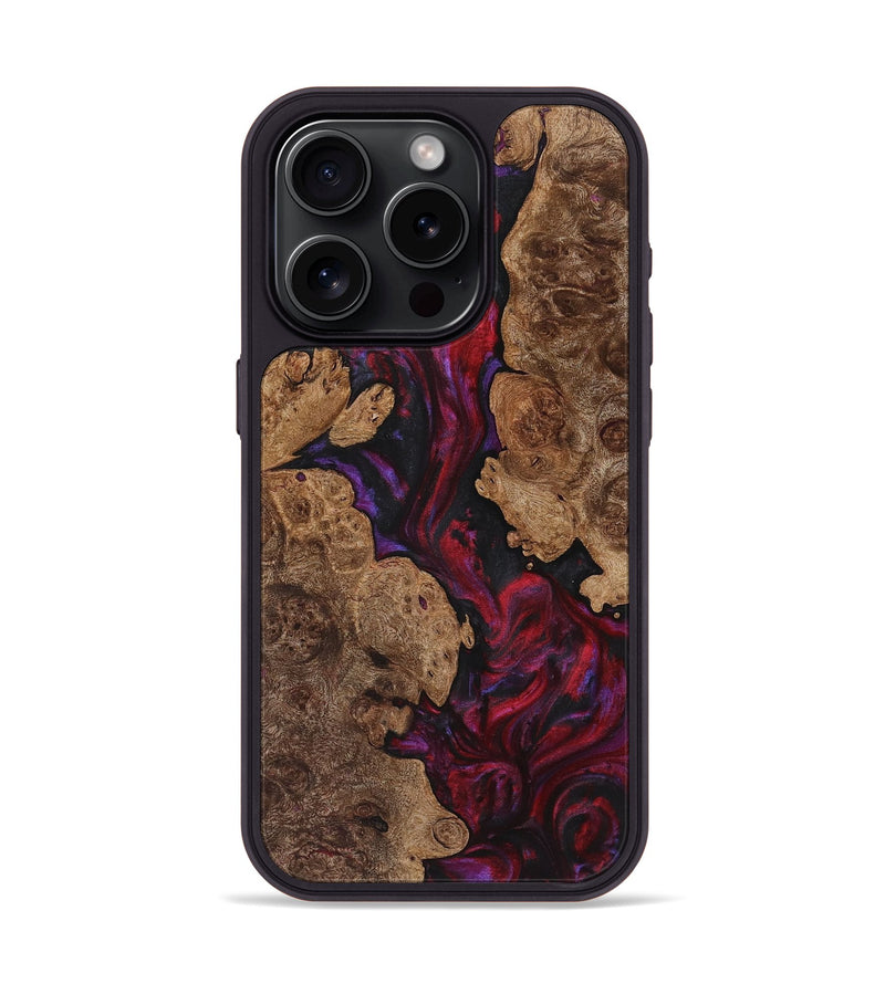 iPhone 15 Pro Wood+Resin Phone Case - Andrew (Red, 720187)