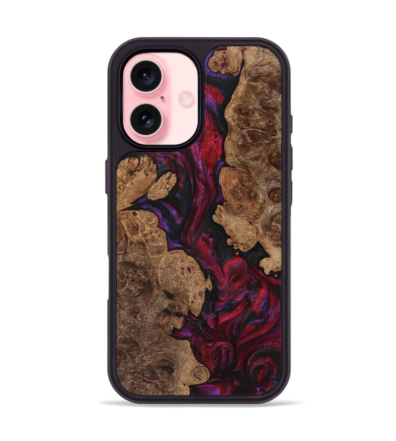 iPhone 16 Wood+Resin Phone Case - Andrew (Red, 720187)