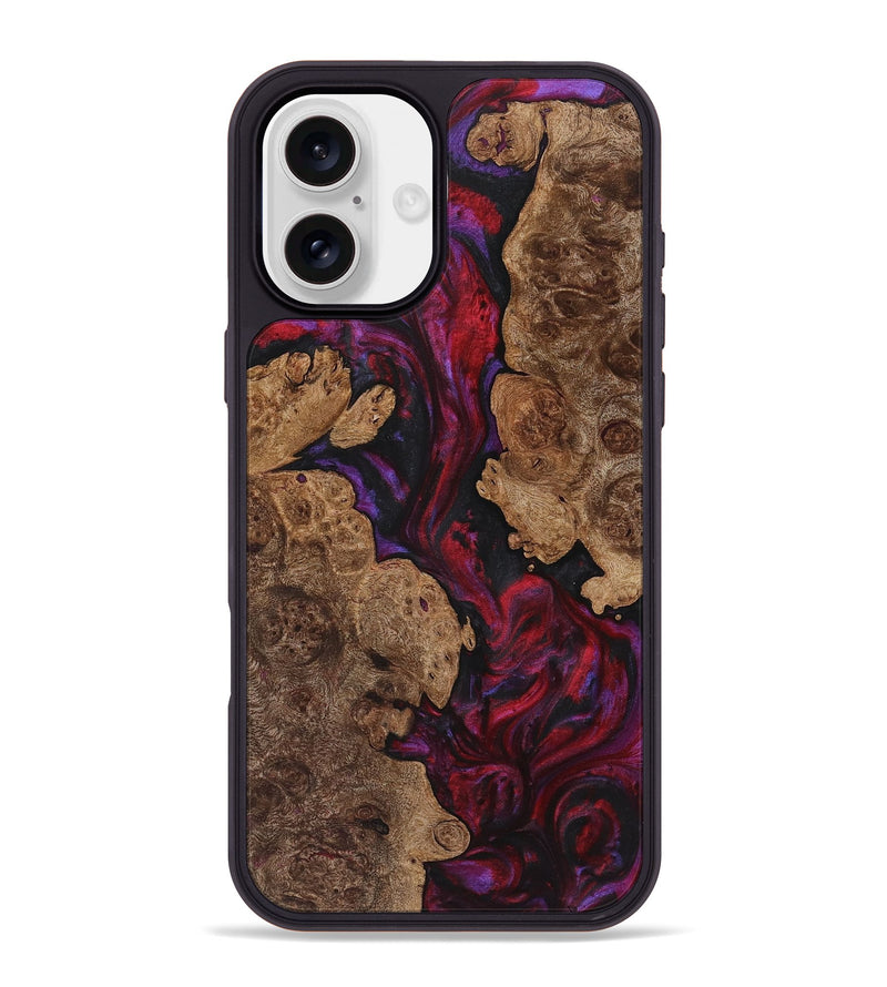 iPhone 16 Plus Wood+Resin Phone Case - Andrew (Red, 720187)