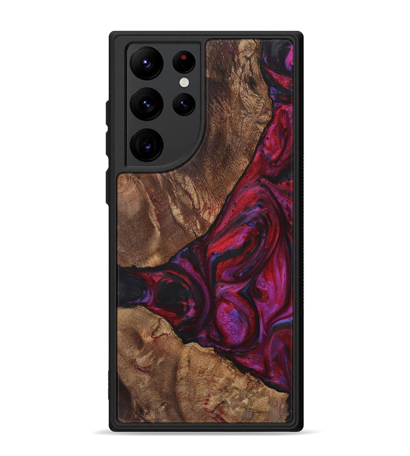 Galaxy S22 Ultra Wood+Resin Phone Case - Jamie (Red, 720189)