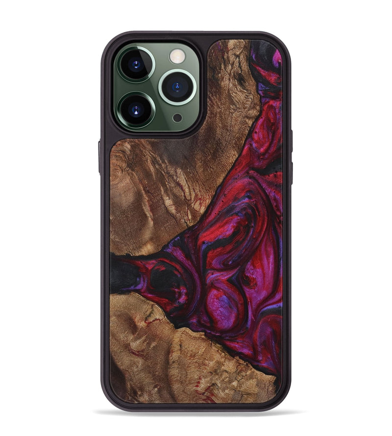 iPhone 13 Pro Max Wood+Resin Phone Case - Jamie (Red, 720189)