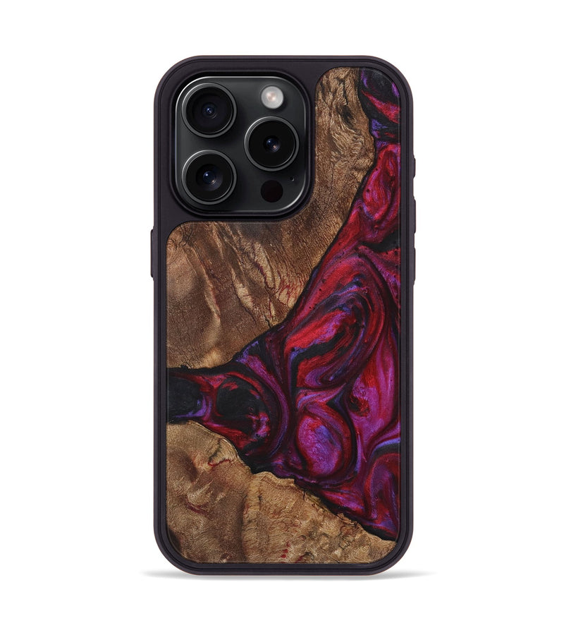 iPhone 15 Pro Wood+Resin Phone Case - Jamie (Red, 720189)