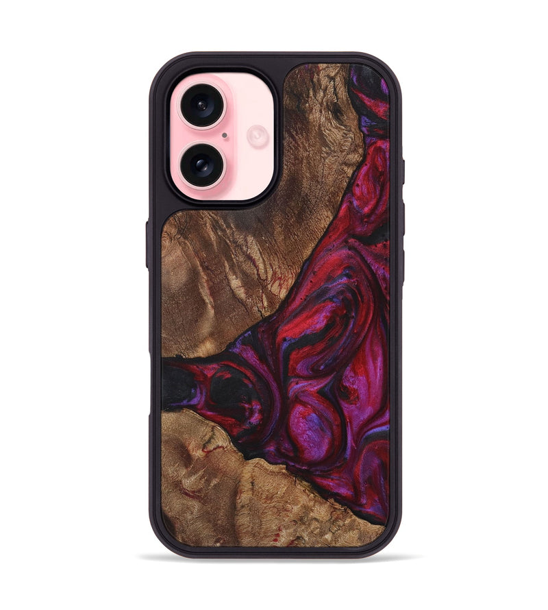 iPhone 16 Wood+Resin Phone Case - Jamie (Red, 720189)