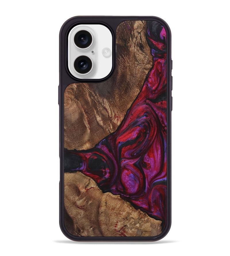 iPhone 16 Plus Wood+Resin Phone Case - Jamie (Red, 720189)