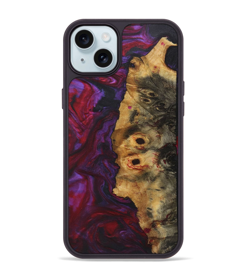 iPhone 15 Plus Wood+Resin Phone Case - Reese (Red, 720190)