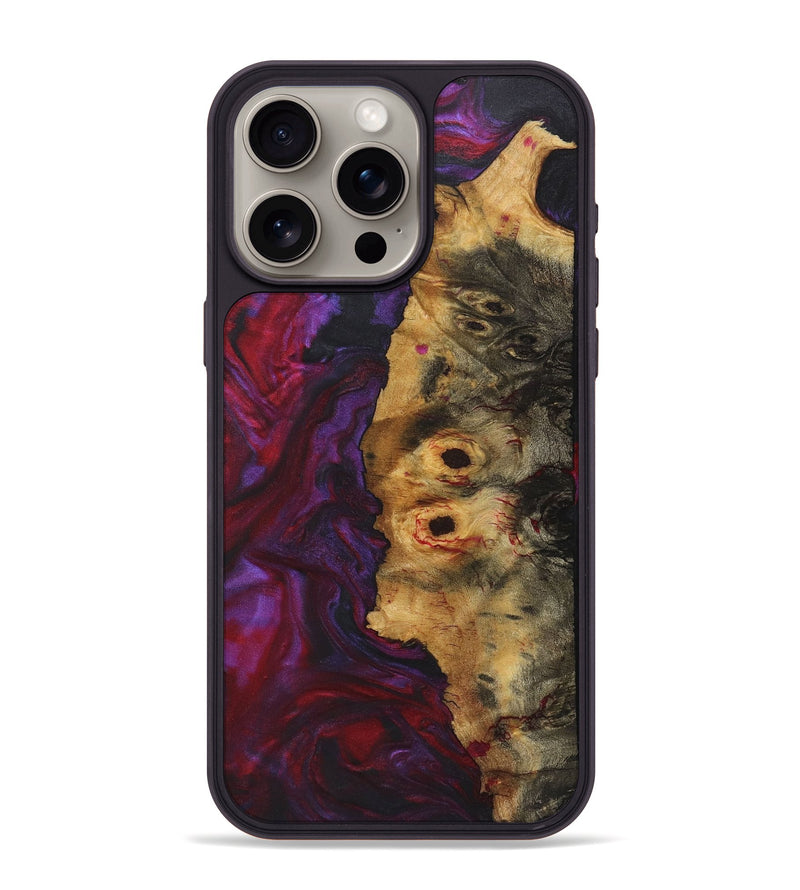 iPhone 15 Pro Max Wood+Resin Phone Case - Reese (Red, 720190)