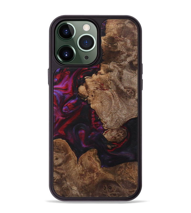 iPhone 13 Pro Max Wood+Resin Phone Case - Kaitlyn (Red, 720191)