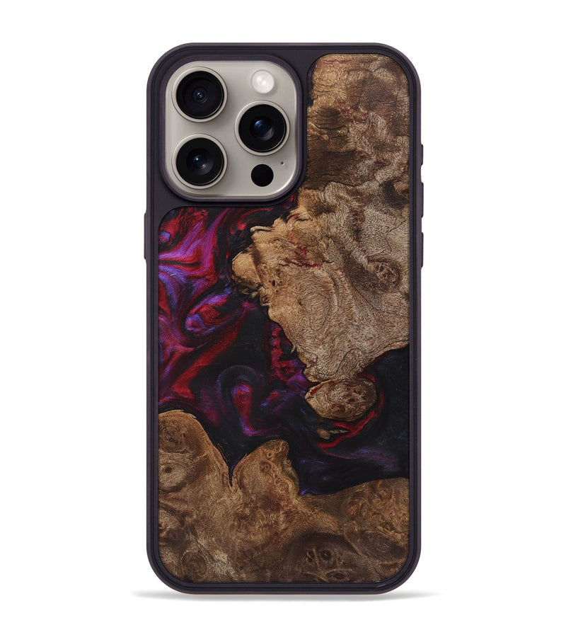 iPhone 15 Pro Max Wood+Resin Phone Case - Kaitlyn (Red, 720191)