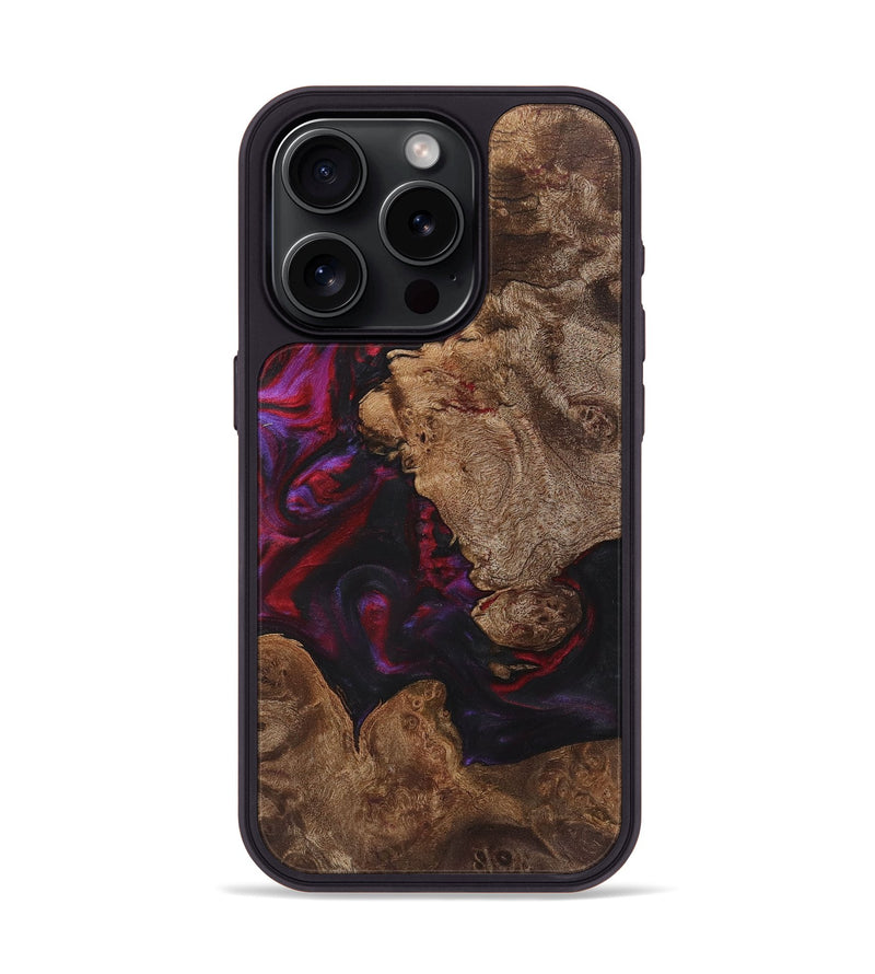 iPhone 15 Pro Wood+Resin Phone Case - Kaitlyn (Red, 720191)