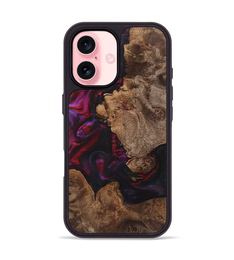 iPhone 16 Wood+Resin Phone Case - Kaitlyn (Red, 720191)