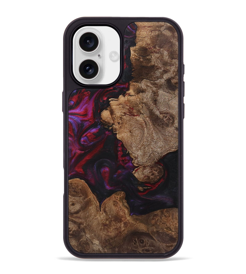 iPhone 16 Plus Wood+Resin Phone Case - Kaitlyn (Red, 720191)