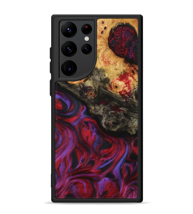 Galaxy S22 Ultra Wood+Resin Phone Case - Maxwell (Red, 720194)