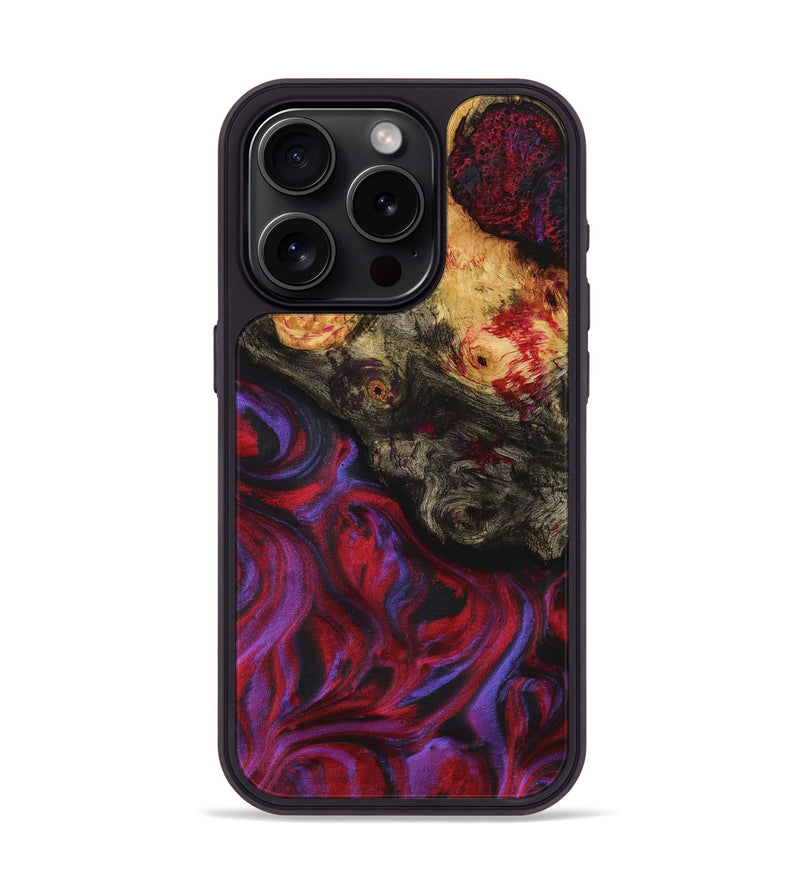 iPhone 15 Pro Wood+Resin Phone Case - Maxwell (Red, 720194)