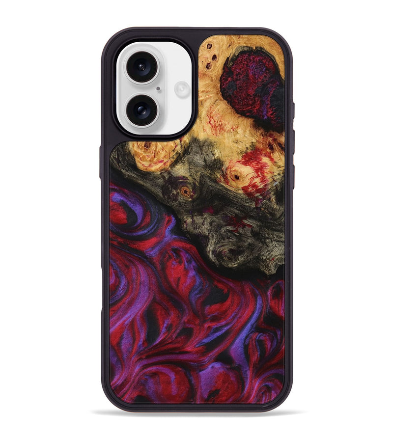 iPhone 16 Plus Wood+Resin Phone Case - Maxwell (Red, 720194)