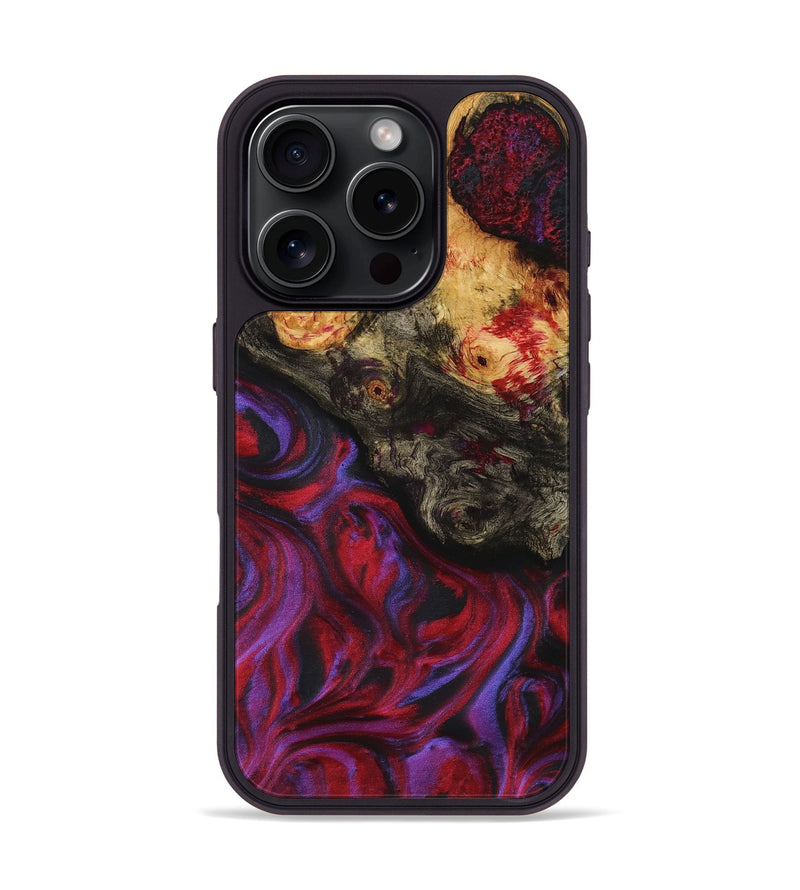 iPhone 16 Pro Wood+Resin Phone Case - Maxwell (Red, 720194)