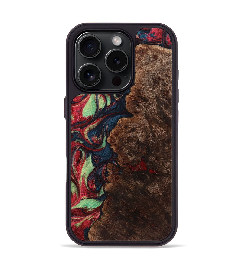 iPhone 16 Pro Wood+Resin Phone Case - Grace (Red, 720196)