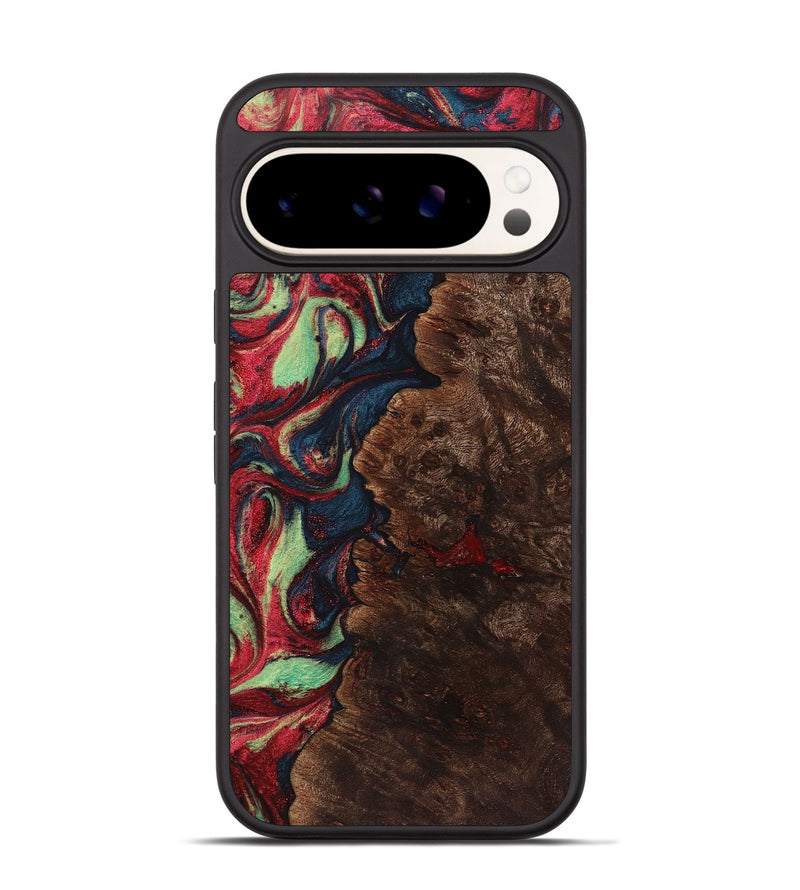 Pixel 9 Wood+Resin Phone Case - Grace (Red, 720196)