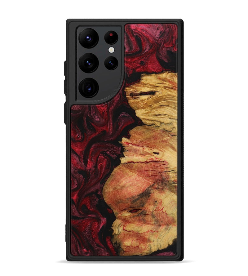 Galaxy S22 Ultra Wood+Resin Phone Case - Mack (Red, 720198)